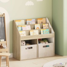 Детска етажерка за книги с открити отделения, с декор дъб сонома, 72,5 x 29,5 x 69 см