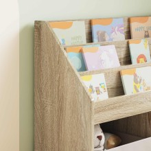 Детска етажерка за книги с открити отделения, с декор дъб сонома, 72,5 x 29,5 x 69 см