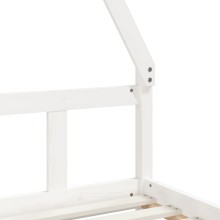 Детско легло къщичка Монтесори от масивна борова дървесина, бяло, 90 x 200 см