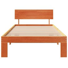 Единично легло PLANK от боров масив, восъчнокафяво