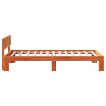 Единично легло PLANK от боров масив, восъчнокафяво