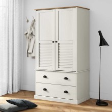Гардероб VIGO с ламелни фронтове, бял, 90 x 55 x 170 см