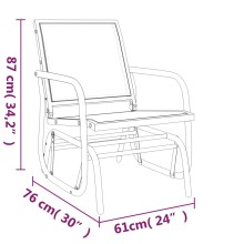 Градински люлеещи се столове в антрацитово сиво, 2 бр., 61 x 76 x 87 см