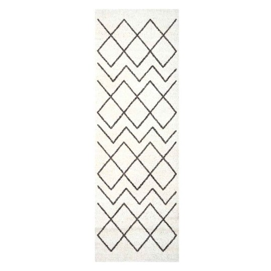 Килим за кухня Tribal Pattern, бял 180 x 60 cm Кадифе