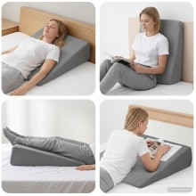 Клиновидна възглавница за легло Bed Wedge Memory, 69 x 64 x 19 см, сива