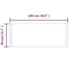 LED стенно огледало за баня с две вертикални светлинни ленти и USB захранване, 40x100 см