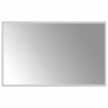 LED стенно огледало за баня с периферна светеща рамка и USB захранване, 80x50 см