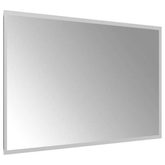 LED стенно огледало за баня с периферна светеща рамка и USB захранване, 80x50 см
