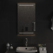 LED стенно огледало за баня с USB захранване и периферно точково осветление, 40x70 см