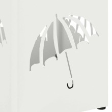 Метална поставка за чадъри DROPS, бяла, 15,5 x 15,5 x 49 см