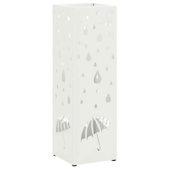 Метална поставка за чадъри DROPS, бяла, 15,5 x 15,5 x 49 см