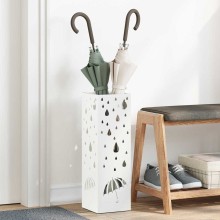 Метална поставка за чадъри DROPS, бяла, 15,5 x 15,5 x 49 см