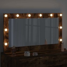 Настолно тоалетно огледало с Холивуд LED осветление опушен дъб 100 x 55 см