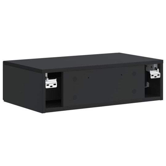Нощно шкафче ONDA с монтаж на стена и чекмедже, черен, 59 x 34,5 x 17 см