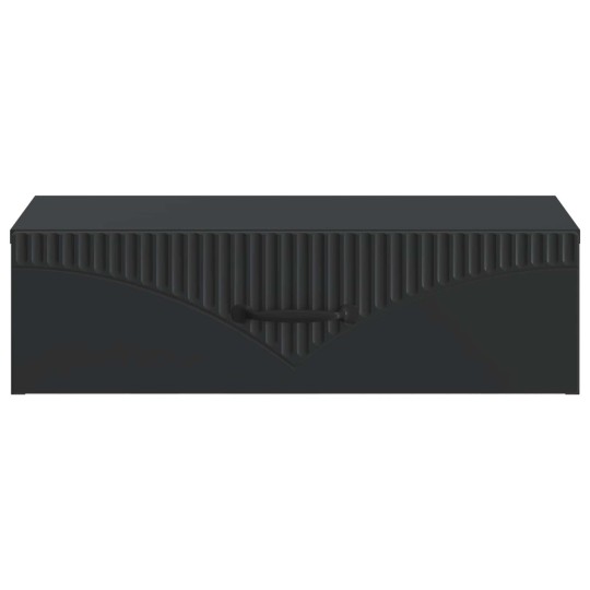 Нощно шкафче ONDA с монтаж на стена и чекмедже, черен, 59 x 34,5 x 17 см