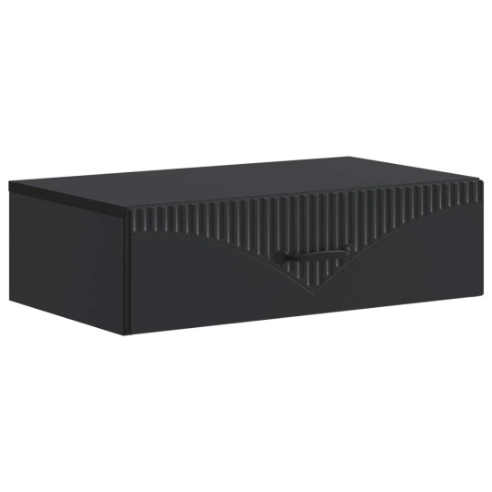 Нощно шкафче ONDA с монтаж на стена и чекмедже, черен, 59 x 34,5 x 17 см