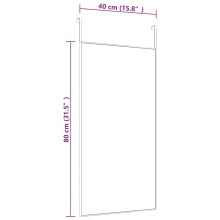 Огледало за врата с черна алуминиева рамка 40 x 80 см