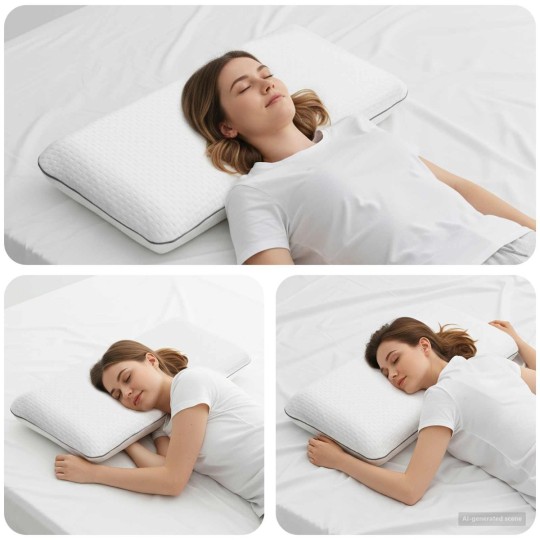 Охлаждаща възглавница с бамбук и гел мемори пяна Bamboo Gel Cool, 70 x 35 x 10 см, бяла