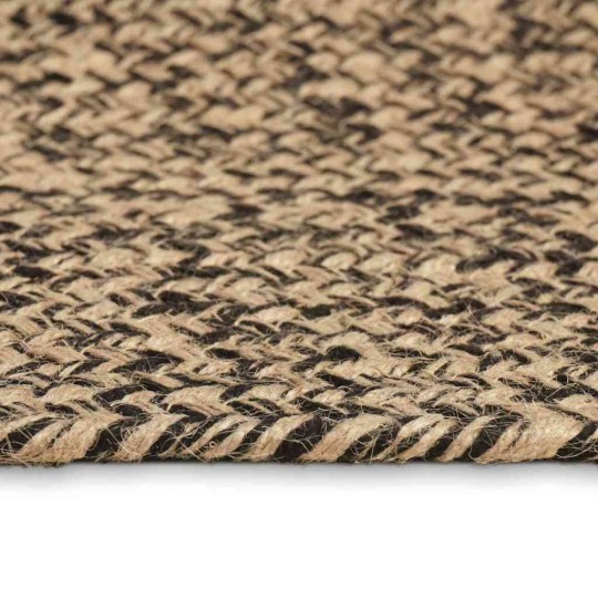 Пътека от юта, правоъгълна плетка, натурално и черно