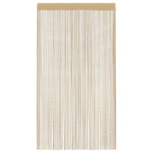 Пердета с ресни в цвят бежов за тръбен корниз, 2 бр., 100 x 250 см