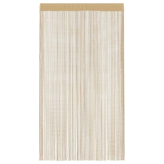 Пердета с ресни в цвят бежов за тръбен корниз, 2 бр., 100 x 250 см