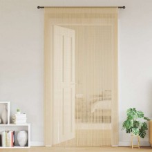 Пердета с ресни в цвят бежов за тръбен корниз, 2 бр., 100 x 250 см