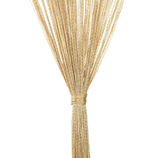 Пердета с ресни в цвят бежов за тръбен корниз, 2 бр., 100 x 250 см