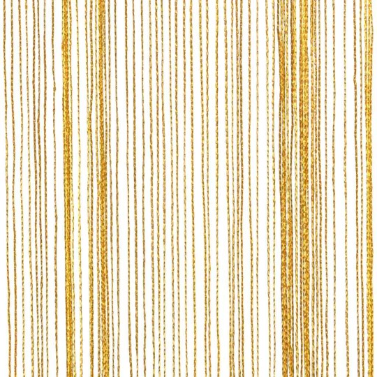 Пердета с ресни в цвят златен за тръбен корниз, 2 бр., 140 x 250 см