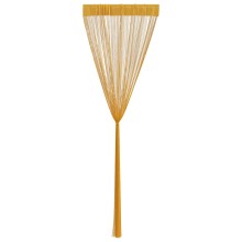 Пердета с ресни в цвят златен за тръбен корниз, 2 бр., 140 x 250 см