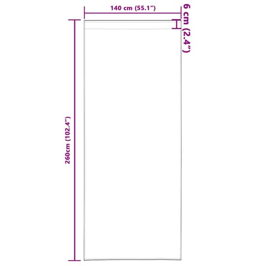 Плътни завеси в цвят фуксия с комбиниран перделък, 2 бр., 140 x 260 см