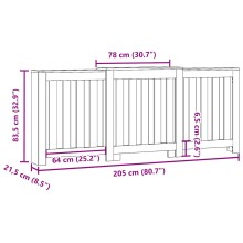 Разтегателна декоративна решетка за радиатор ALVERO, бял, 156-205x21,5x83,5 см