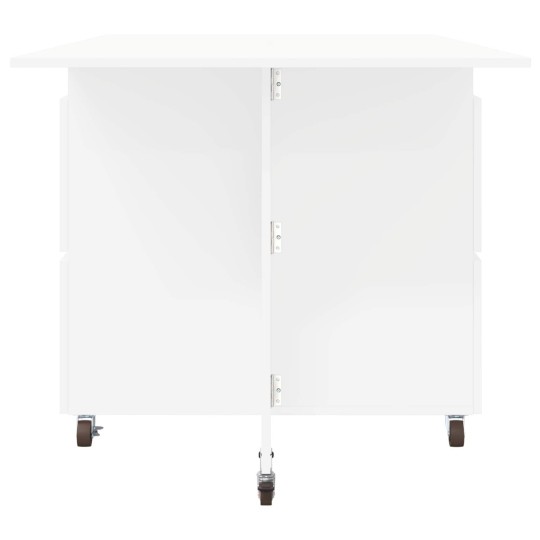 Сгъваема маса в стил Modern Minimalist, ЛПДЧ бял гланц хайглос, 140 x 80 см