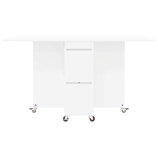 Сгъваема маса в стил Modern Minimalist, ЛПДЧ бял гланц хайглос, 140 x 80 см