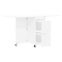 Сгъваема маса в стил Modern Minimalist, ЛПДЧ бял гланц хайглос, 140 x 80 см