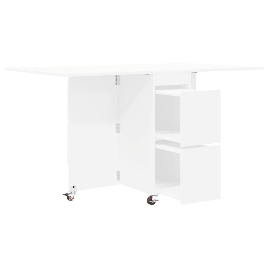 Сгъваема маса в стил Modern Minimalist, ЛПДЧ бял гланц хайглос, 140 x 80 см