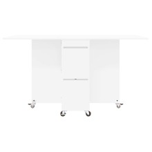 Сгъваема маса в стил Modern Minimalist, ЛПДЧ бял гланц хайглос, 140 x 80 см