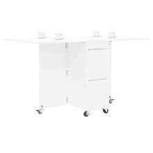 Сгъваема маса в стил Modern Minimalist, ЛПДЧ бял гланц хайглос, 140 x 80 см