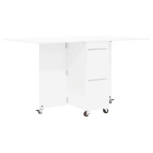 Сгъваема маса в стил Modern Minimalist, ЛПДЧ бял гланц хайглос, 140 x 80 см