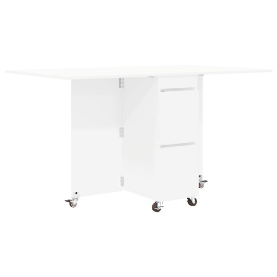 Сгъваема маса в стил Modern Minimalist, ЛПДЧ бял гланц хайглос, 140 x 80 см