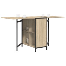 Сгъваема трапезна маса в стил Industrial Modern, ЛПДЧ дъб сонома и черен метал, 144 x 60 см