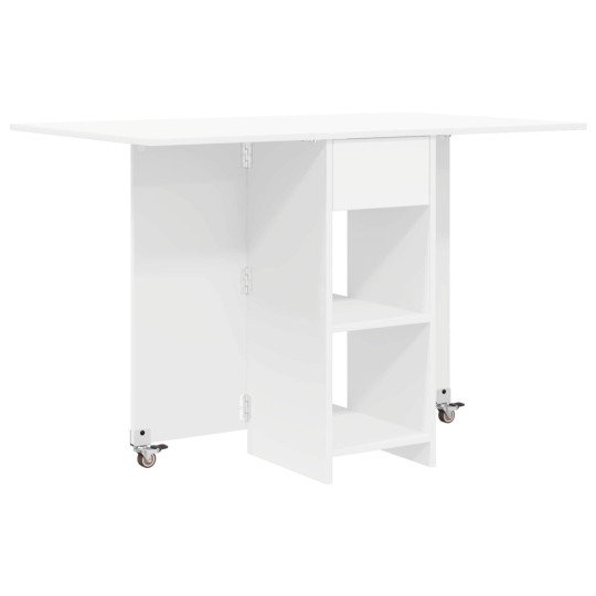 Сгъваема трапезна маса в стил Modern Minimalist, ЛПДЧ бял мат, 115 x 70 см