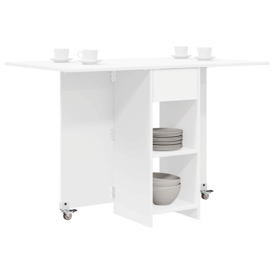 Сгъваема трапезна маса в стил Modern Minimalist, ЛПДЧ бял мат, 115 x 70 см