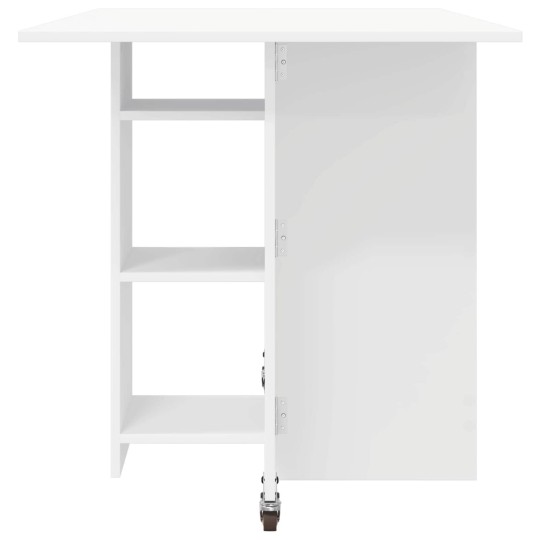 Сгъваема трапезна маса в стил Modern Minimalist, ЛПДЧ бял мат, 115 x 70 см