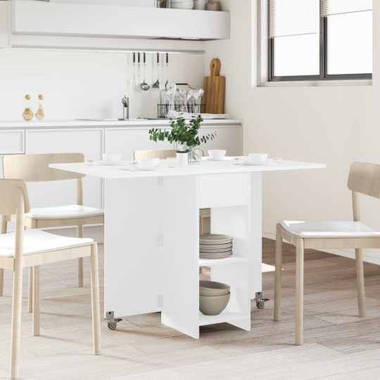 Сгъваема трапезна маса в стил Modern Minimalist, ЛПДЧ бял мат, 115 x 70 см