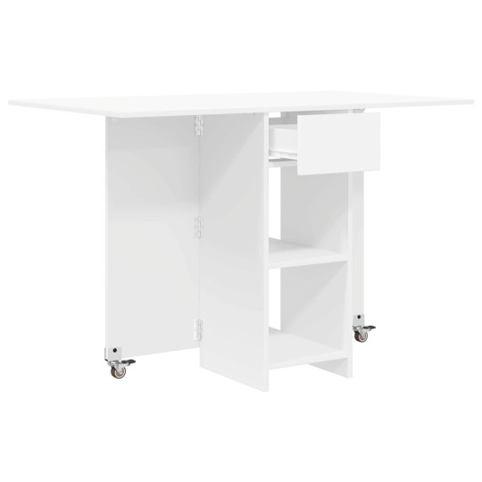 Сгъваема трапезна маса в стил Modern Minimalist, ЛПДЧ бял мат, 115 x 70 см