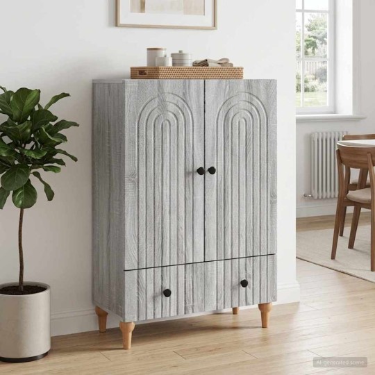 Шкаф ARCO с 2 врати и долно чекмедже, сив дъб сонома, 66 x 34,5 x 95 см