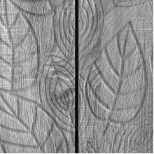 Шкаф FLORA с 3 врати и флорални фронтове, сив дъб сонома, 89 x 34,5 x 80 см