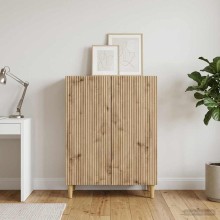 Шкаф LINEA с 2 врати и фрезовани фронтове, дъб артизан, 66 x 34,5 x 90 см