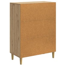 Шкаф LINEA с 2 врати и фрезовани фронтове, дъб артизан, 66 x 34,5 x 90 см