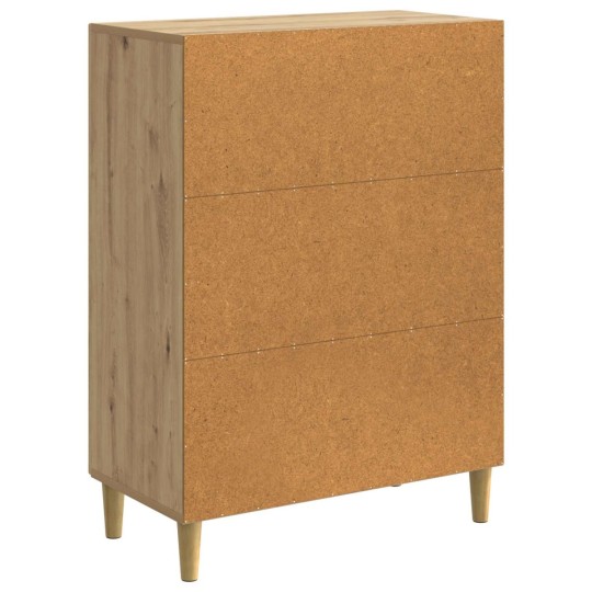 Шкаф LINEA с 2 врати и фрезовани фронтове, дъб артизан, 66 x 34,5 x 90 см